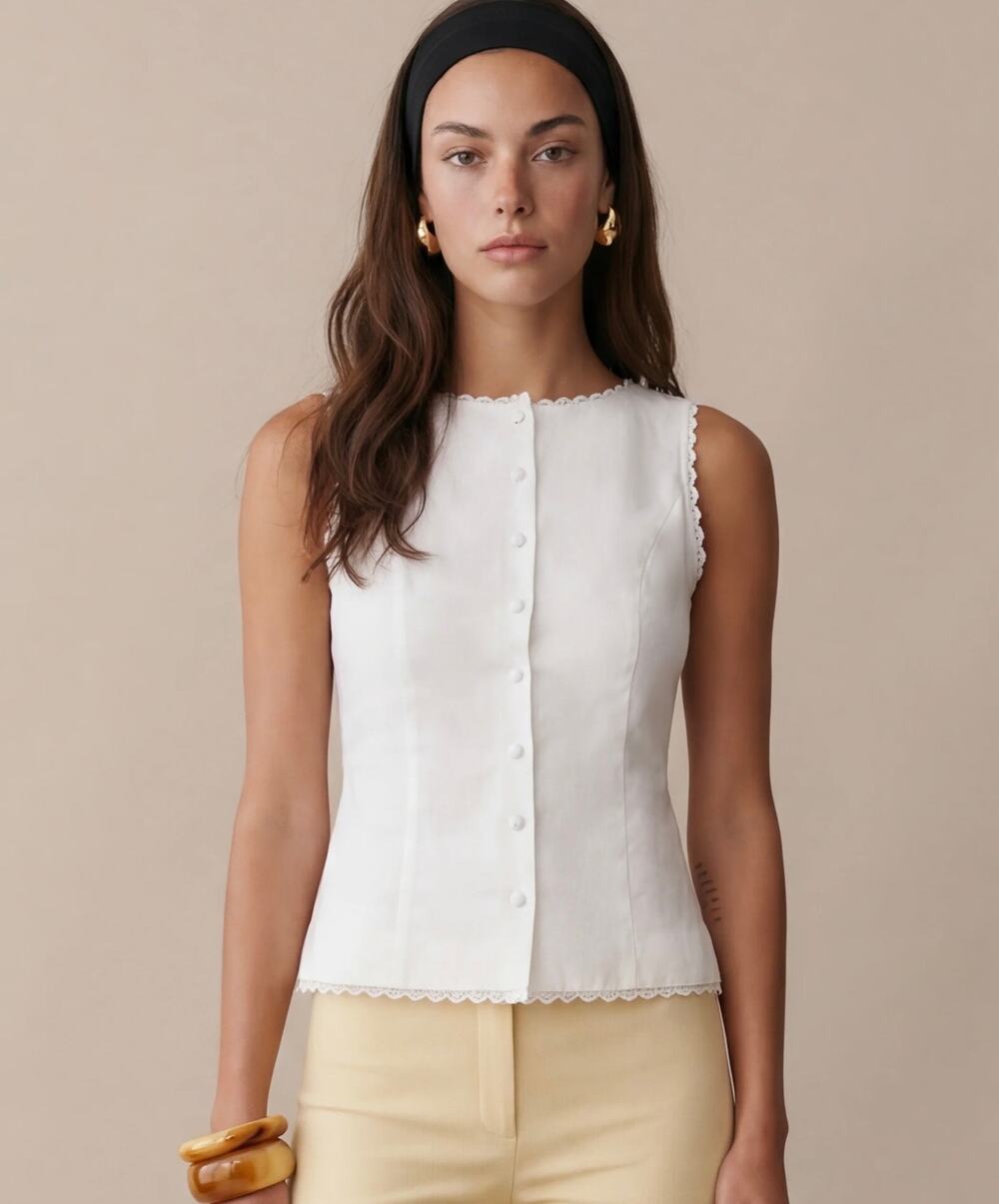 New Kourt Micah Top ivory blouse size 4 $147